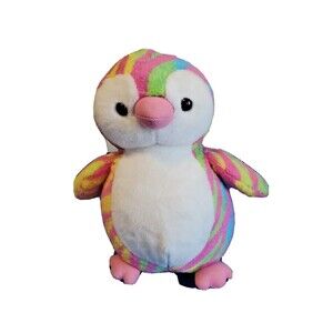 Plush Penguin Stuffed Animal  Rainbow Standing Appx 12" Wildlife Zoo Aurora